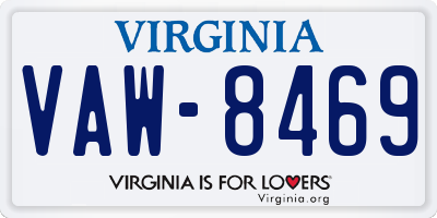 VA license plate VAW8469