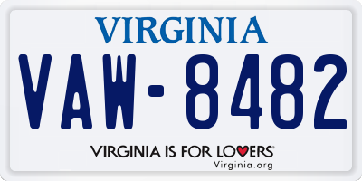 VA license plate VAW8482
