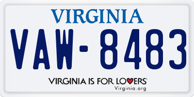 VA license plate VAW8483