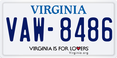 VA license plate VAW8486