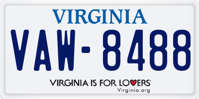 VA license plate VAW8488