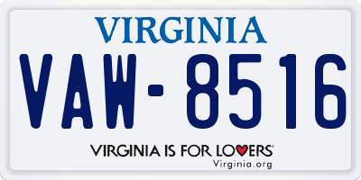 VA license plate VAW8516