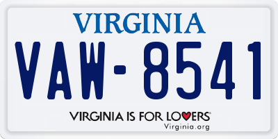 VA license plate VAW8541