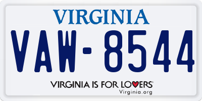VA license plate VAW8544