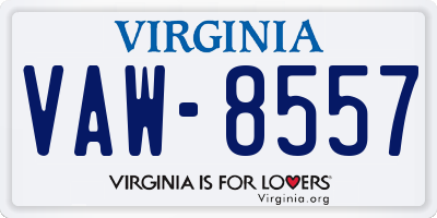 VA license plate VAW8557