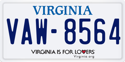 VA license plate VAW8564