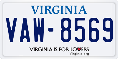 VA license plate VAW8569