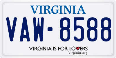 VA license plate VAW8588