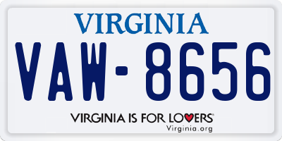 VA license plate VAW8656