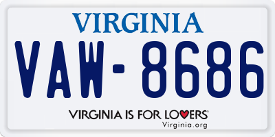 VA license plate VAW8686