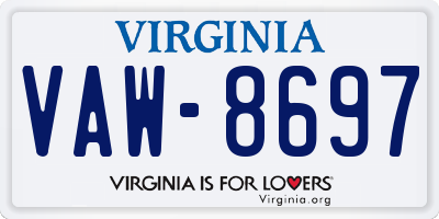 VA license plate VAW8697