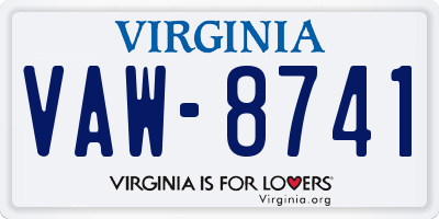 VA license plate VAW8741
