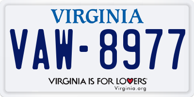 VA license plate VAW8977