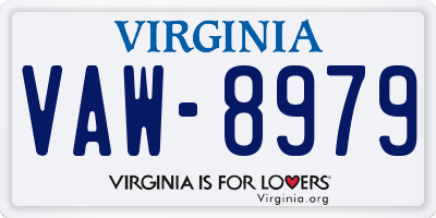 VA license plate VAW8979