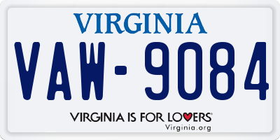 VA license plate VAW9084