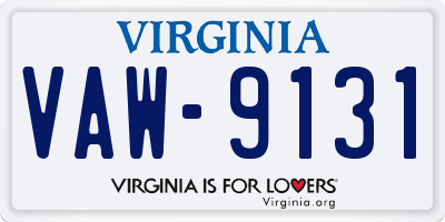 VA license plate VAW9131
