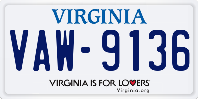 VA license plate VAW9136
