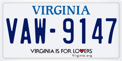 VA license plate VAW9147