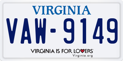 VA license plate VAW9149