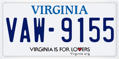 VA license plate VAW9155