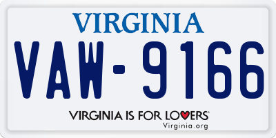 VA license plate VAW9166