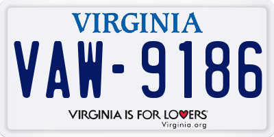 VA license plate VAW9186