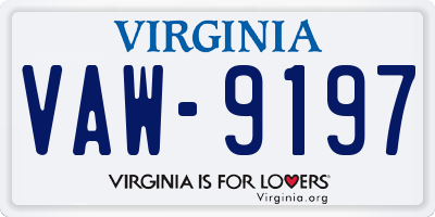 VA license plate VAW9197