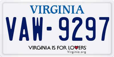 VA license plate VAW9297