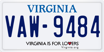VA license plate VAW9484