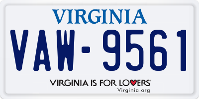 VA license plate VAW9561