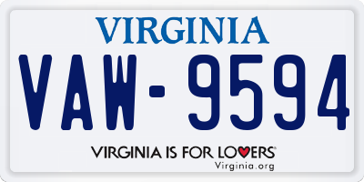 VA license plate VAW9594