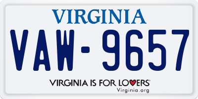 VA license plate VAW9657