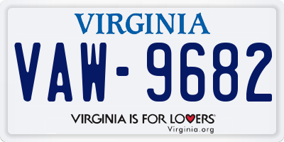VA license plate VAW9682