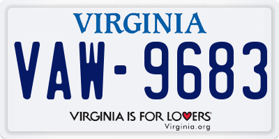 VA license plate VAW9683