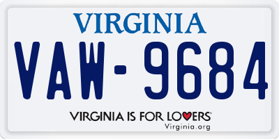 VA license plate VAW9684