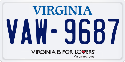 VA license plate VAW9687