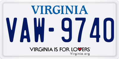 VA license plate VAW9740
