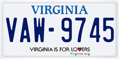 VA license plate VAW9745