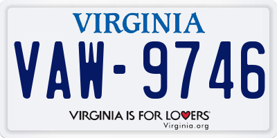 VA license plate VAW9746
