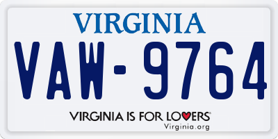 VA license plate VAW9764