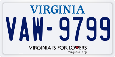 VA license plate VAW9799