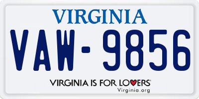 VA license plate VAW9856