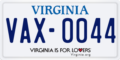 VA license plate VAX0044