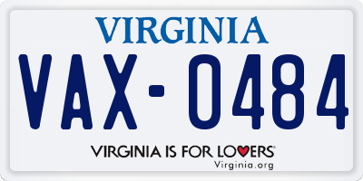 VA license plate VAX0484