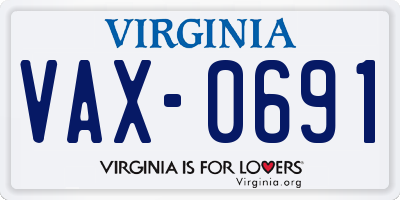 VA license plate VAX0691