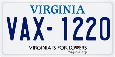 VA license plate VAX1220