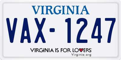 VA license plate VAX1247