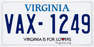 VA license plate VAX1249