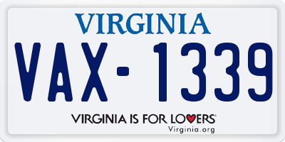 VA license plate VAX1339