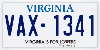 VA license plate VAX1341